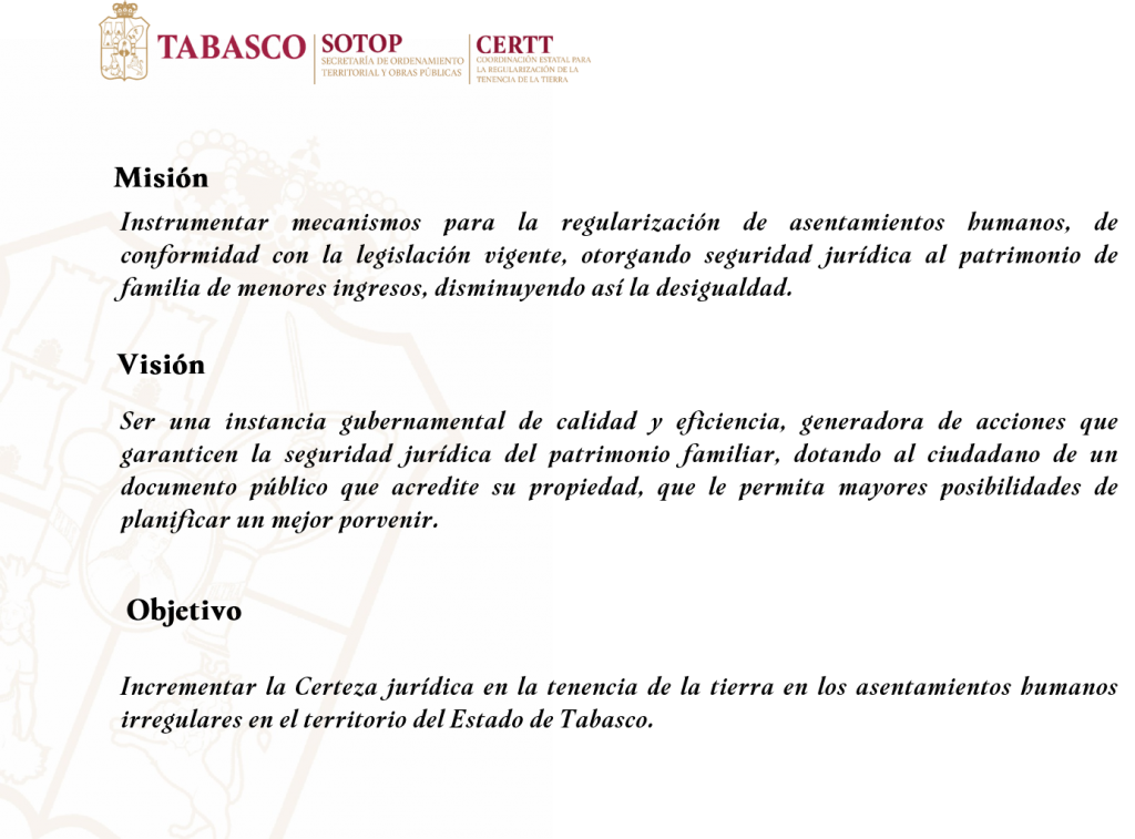 Misión, Visión y Objetivo | Portal Tabasco